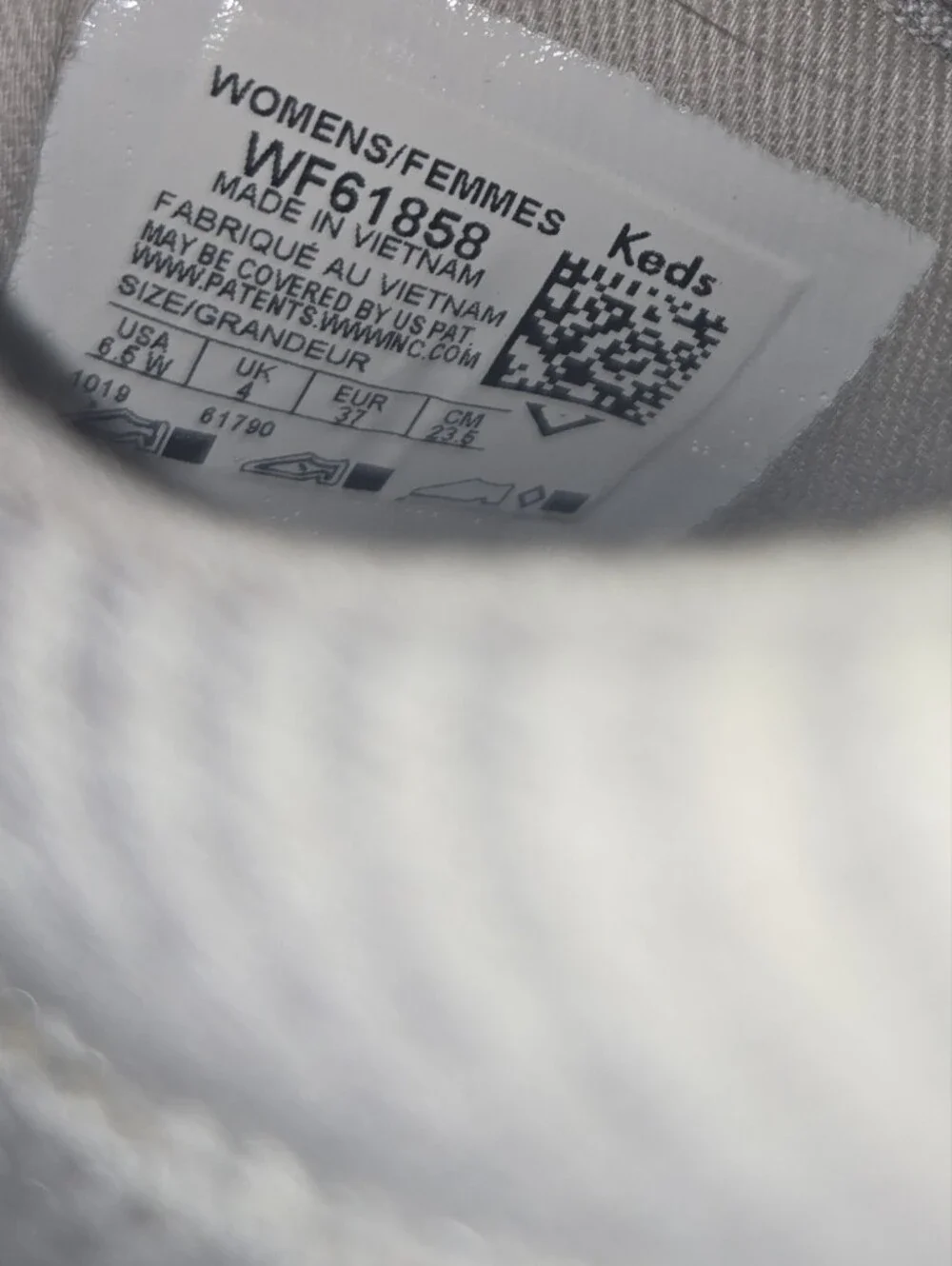 Keds Light Gray Canvas Sneakers with Blue Insole